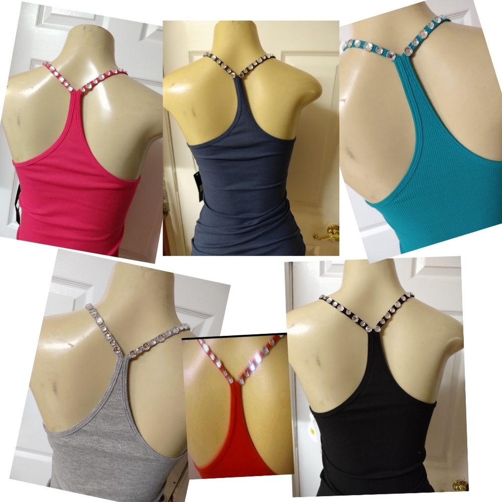 Tank top racer back embellished